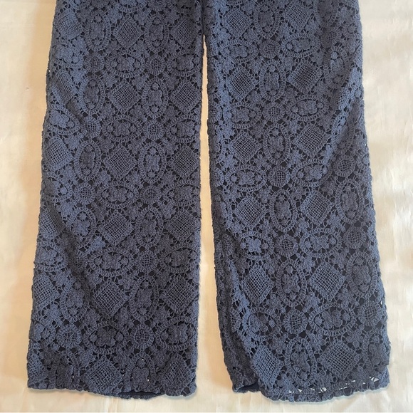Sezane- FAUSTO TROUSERS Black Crochet Straight Leg Pants Size FR 34 / US Small - Picture 7 of 9
